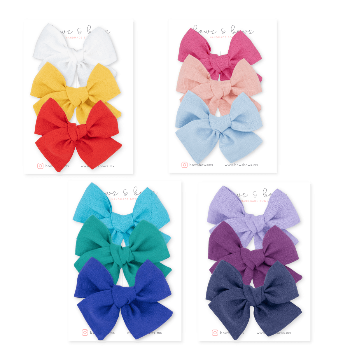 SET 12 CLASSIC BOWS EN CLIP - COLECCION BASICA – Bows & Bows